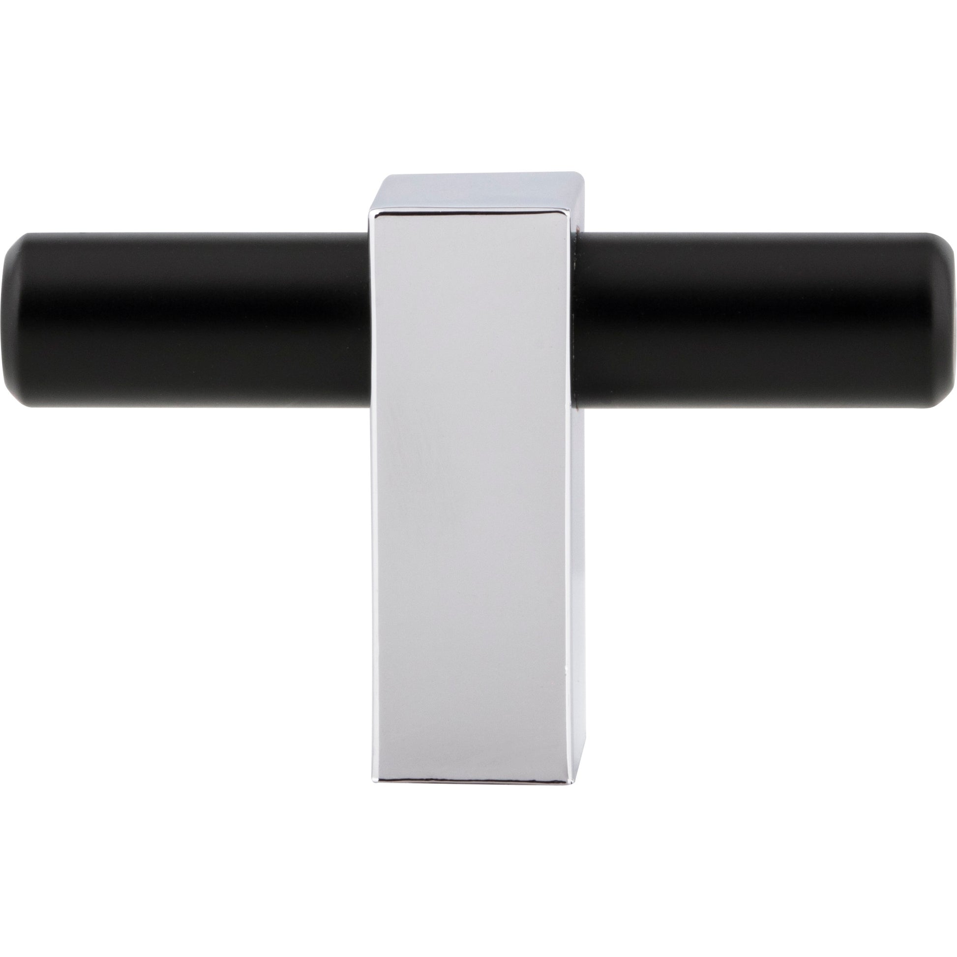 Jeffrey Alexander Larkin T-Knob Matte Black w/Polished Chrome / 2-3/8"