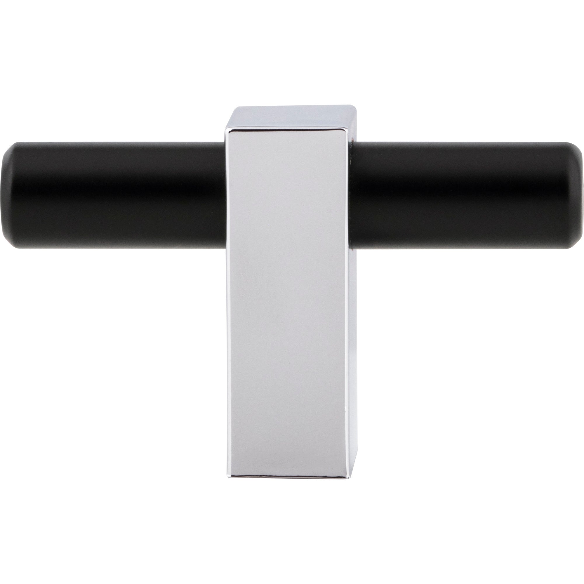 Jeffrey Alexander Larkin T-Knob Matte Black w/Polished Chrome / 2-3/8"