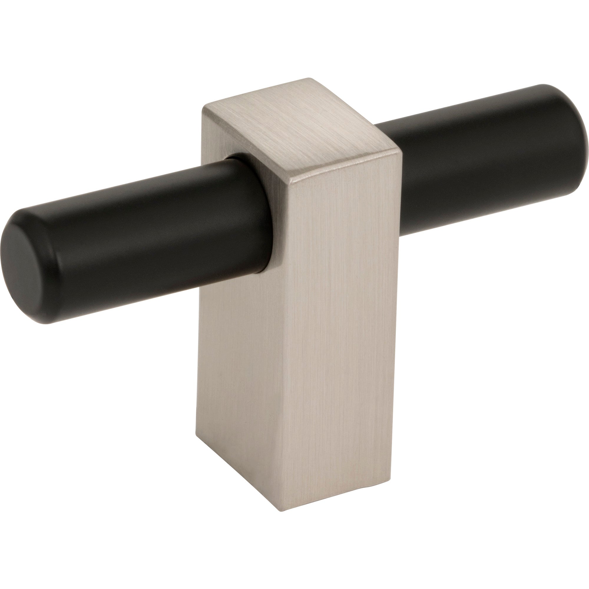 Jeffrey Alexander Larkin T-Knob Matte Black w/Satin Nickel / 2-3/8"