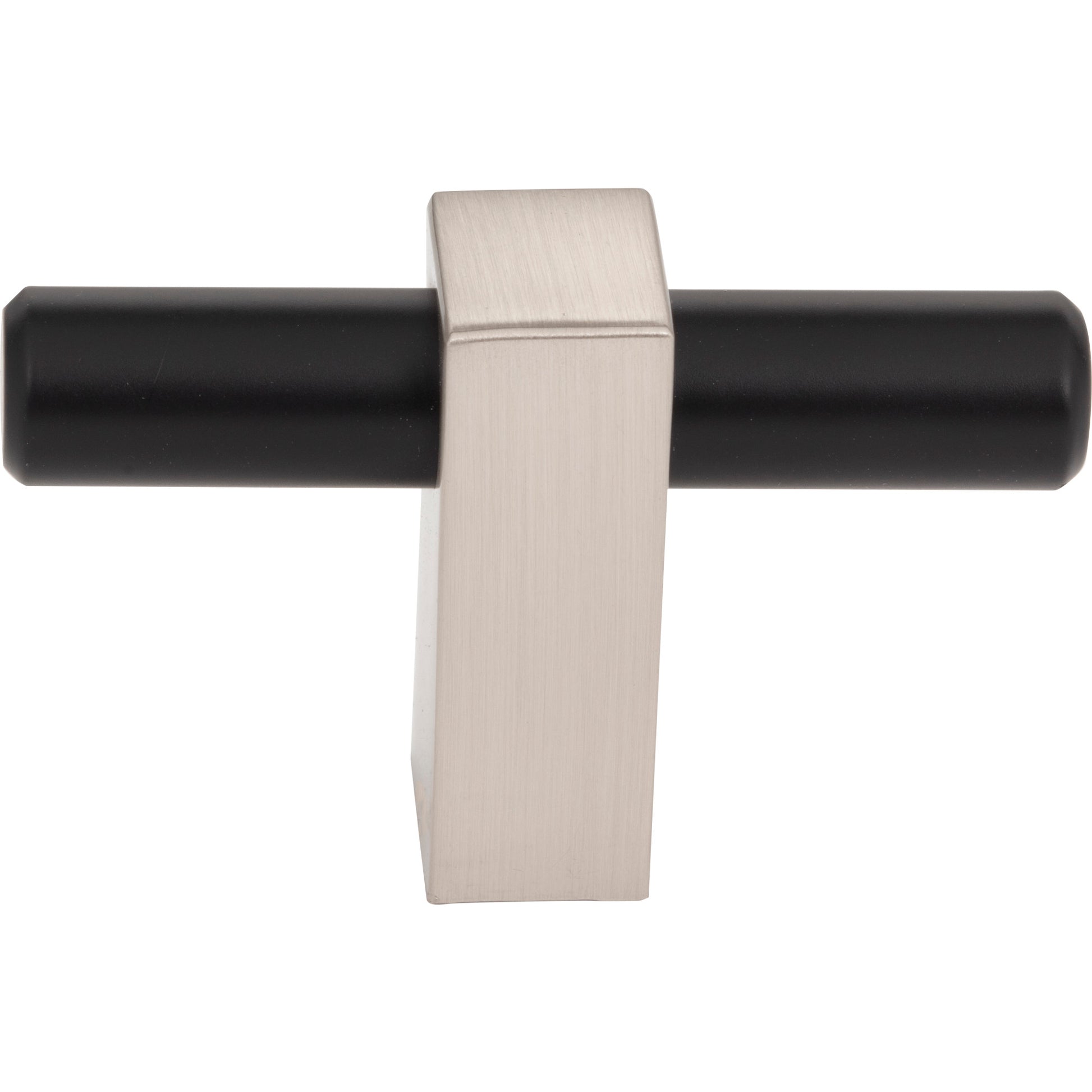 Jeffrey Alexander Larkin T-Knob Matte Black w/Satin Nickel / 2-3/8"