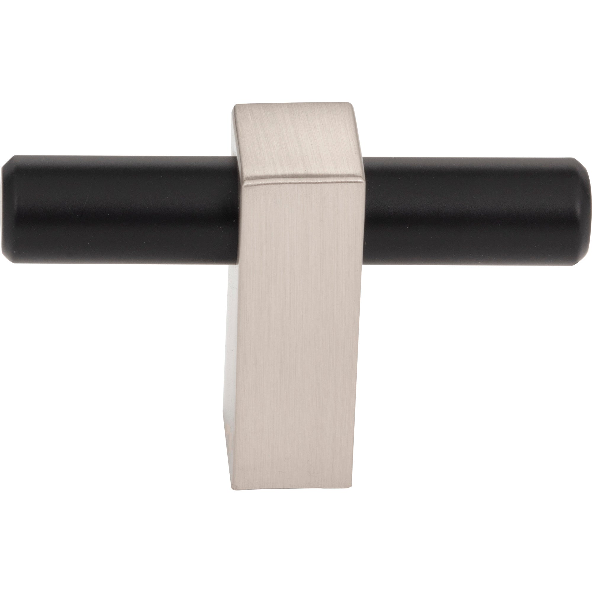 Jeffrey Alexander Larkin T-Knob Matte Black w/Satin Nickel / 2-3/8"