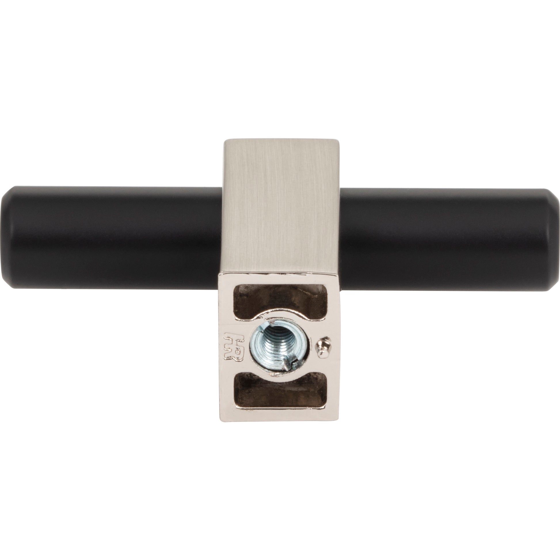 Jeffrey Alexander Larkin T-Knob Matte Black w/Satin Nickel / 2-3/8"