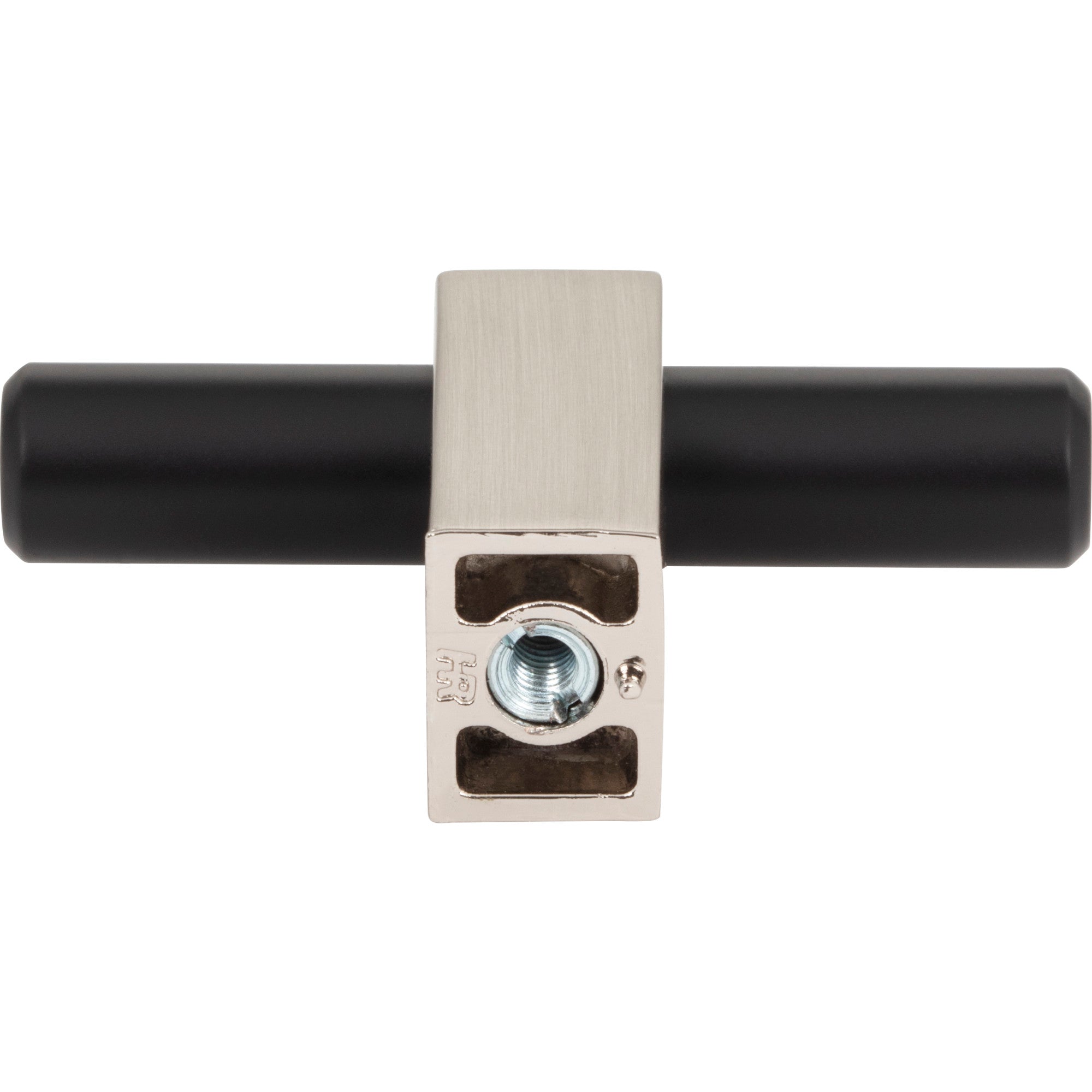 Jeffrey Alexander Larkin T-Knob Matte Black w/Satin Nickel / 2-3/8"