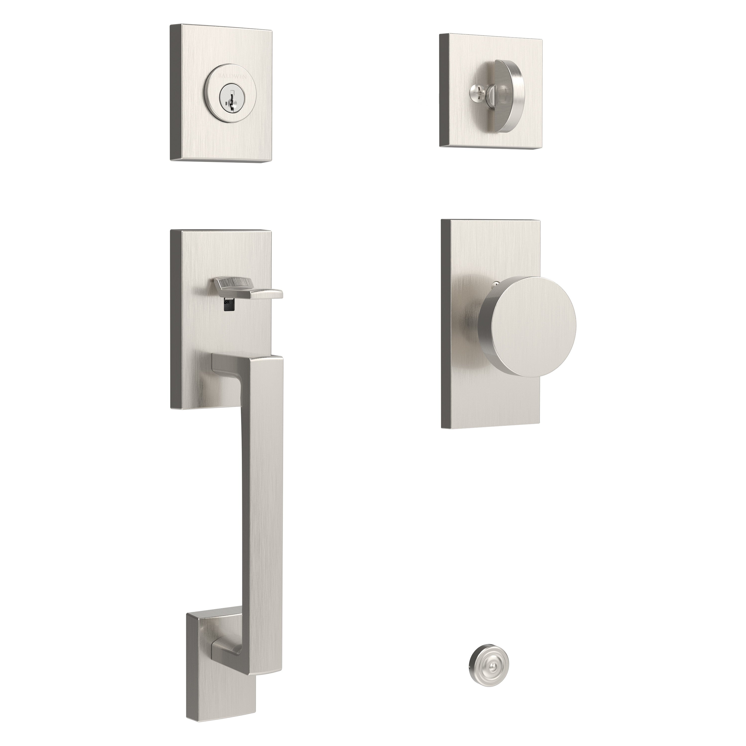 Baldwin Reserve La Jolla Single Cylinder Handleset With Contemporary Knob