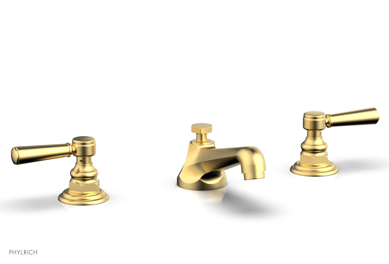 3" - Burnished Gold - HEX TRADITIONAL Widespread Faucet Lever Handles 500-02 by Phylrich - New York Hardware