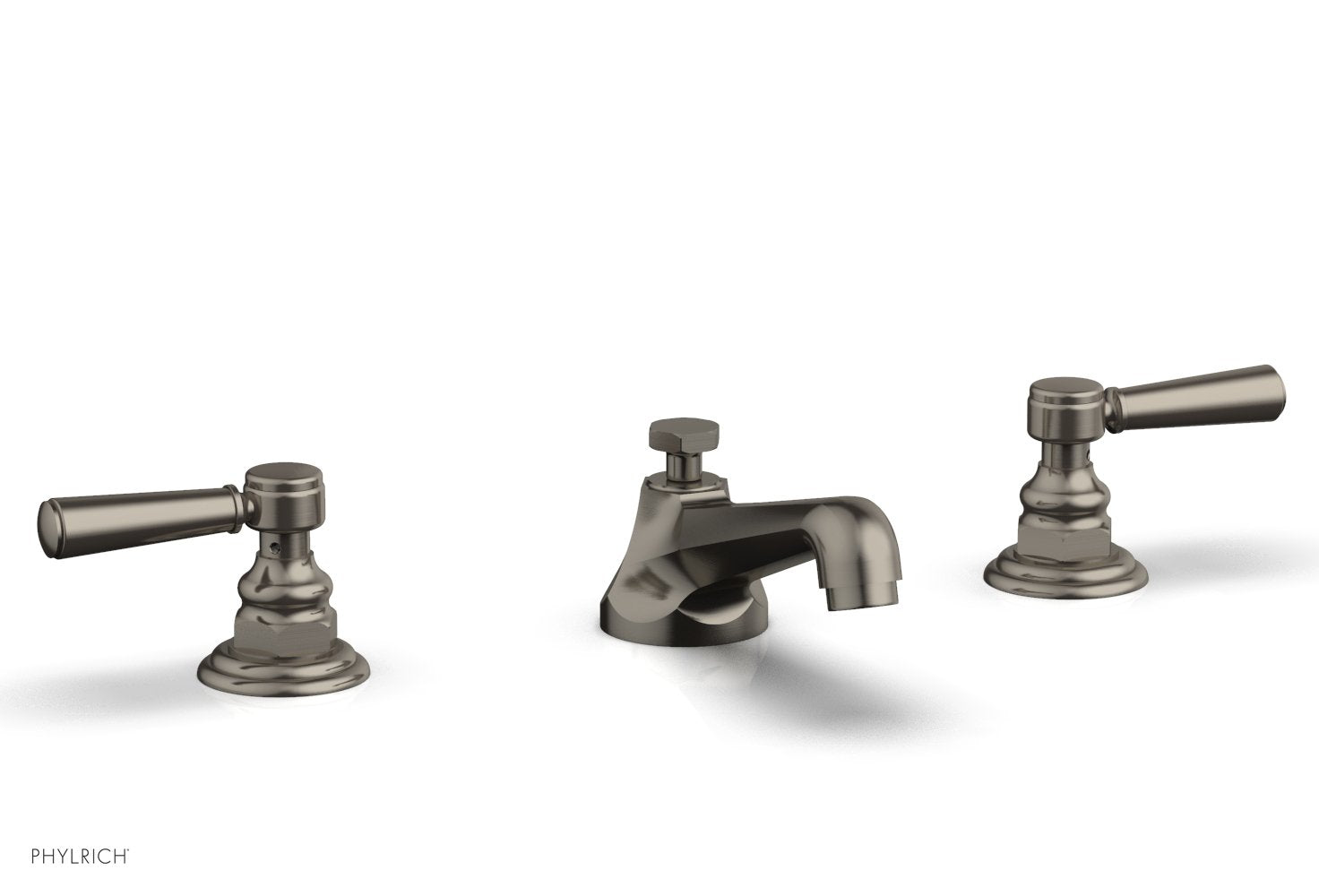 3" - Pewter - HEX TRADITIONAL Widespread Faucet Lever Handles 500-02 by Phylrich - New York Hardware