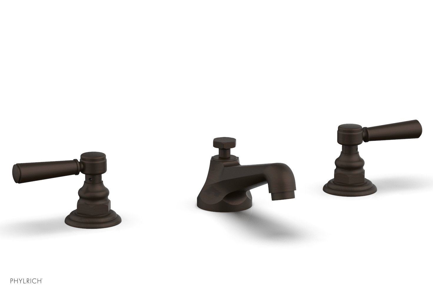 3" - Antique Bronze - HEX TRADITIONAL Widespread Faucet Lever Handles 500-02 by Phylrich - New York Hardware
