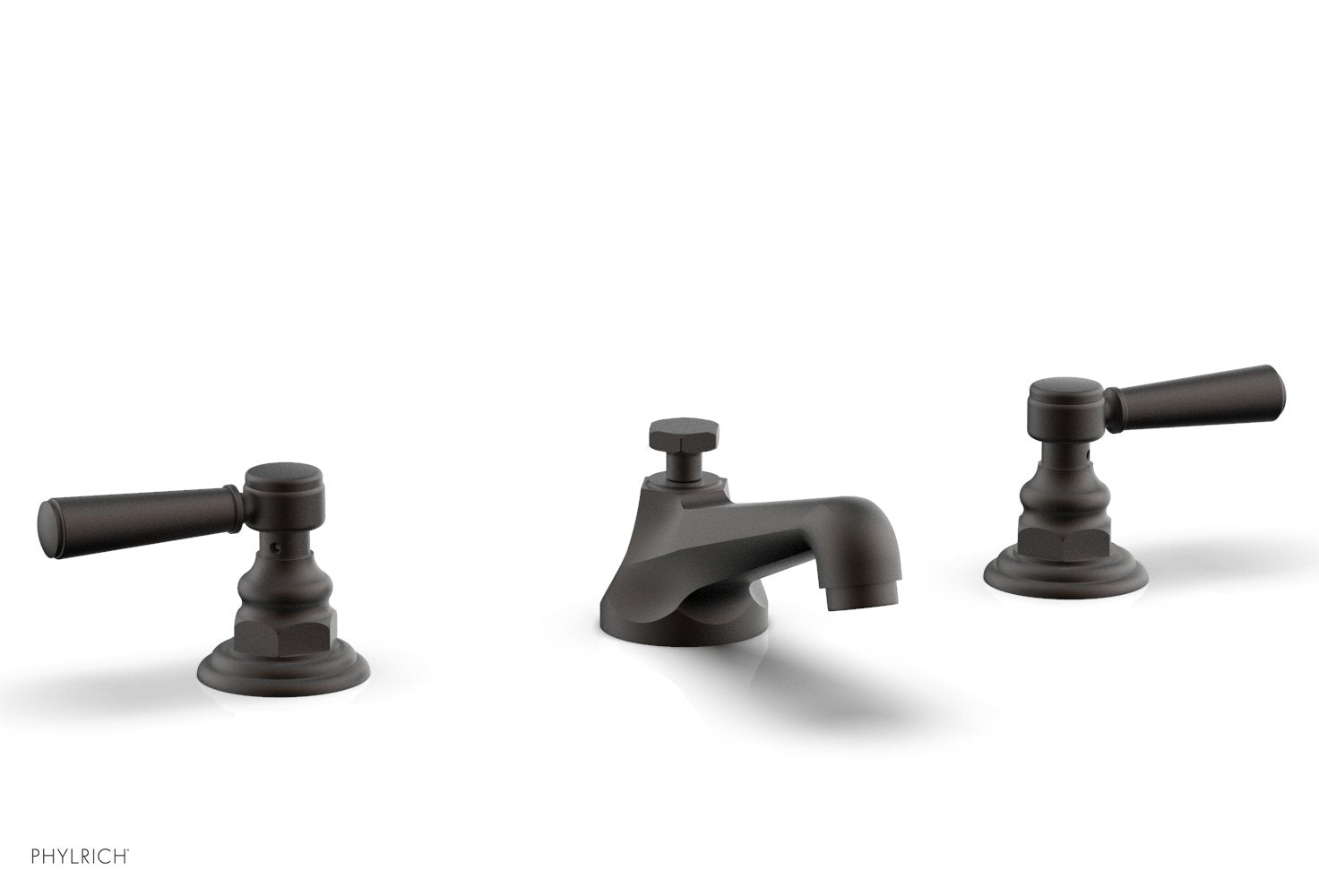 3" - Oil Rubbed Bronze - HEX TRADITIONAL Widespread Faucet Lever Handles 500-02 by Phylrich - New York Hardware