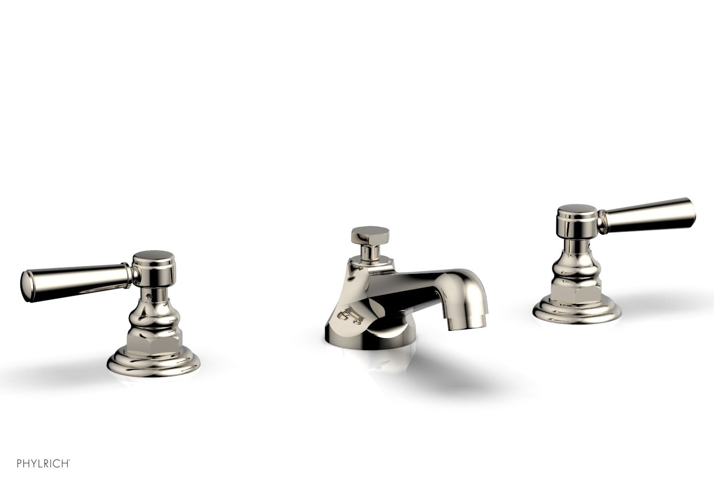 3" - Matte Black - HEX TRADITIONAL Widespread Faucet Lever Handles 500-02 by Phylrich - New York Hardware