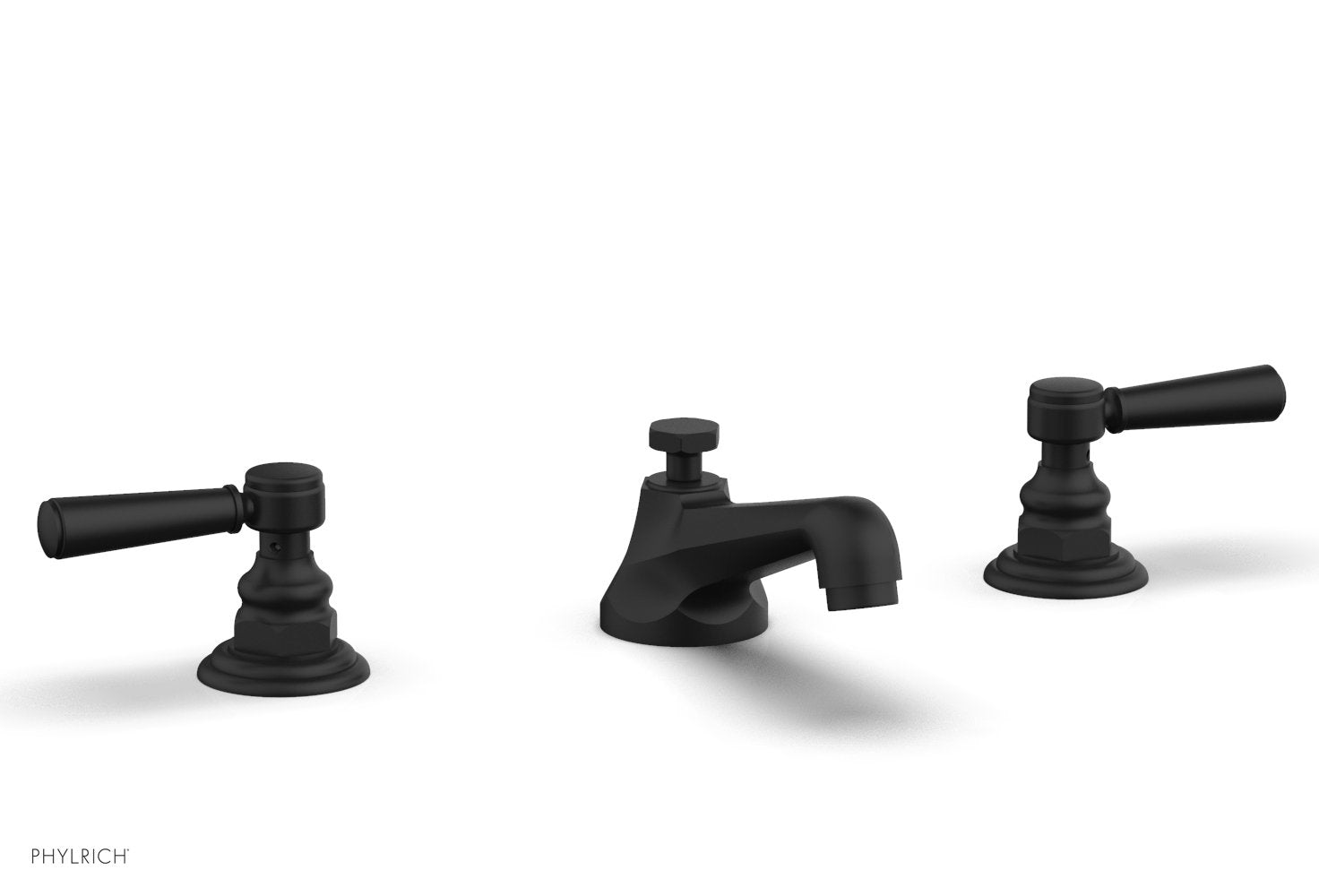 3" - Satin Nickel - HEX TRADITIONAL Widespread Faucet Lever Handles 500-02 by Phylrich - New York Hardware