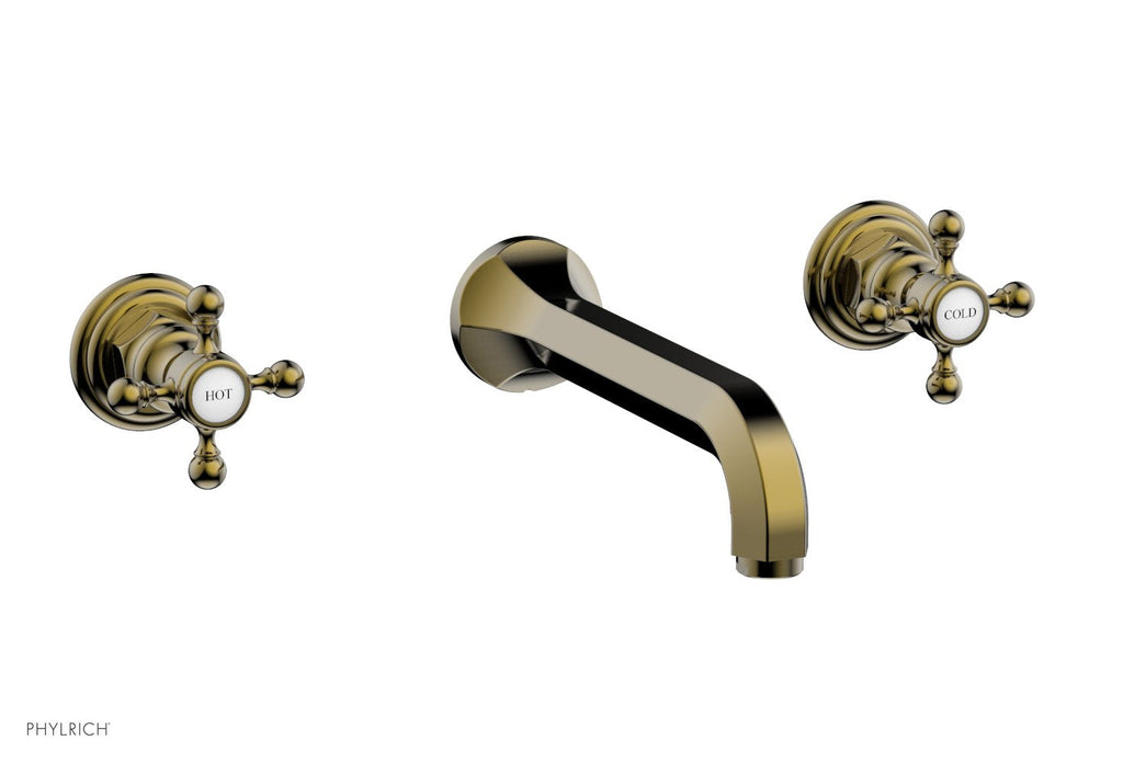 1-1/8" - Antique Brass - HEX TRADITIONAL Wall Lavatory Set 500-11 by Phylrich - New York Hardware