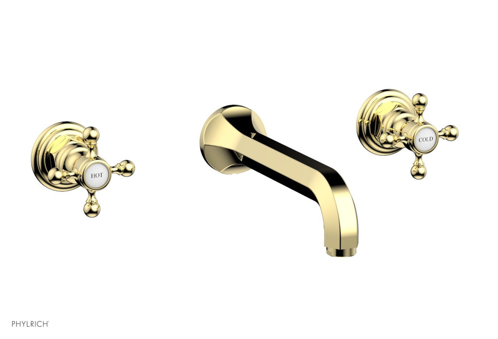 1-1/8" - Polished Brass - HEX TRADITIONAL Wall Lavatory Set 500-11 by Phylrich - New York Hardware