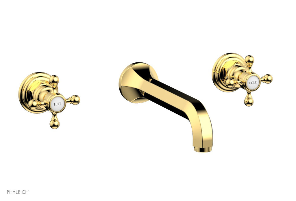 1-1/8" - Polished Gold - HEX TRADITIONAL Wall Lavatory Set 500-11 by Phylrich - New York Hardware