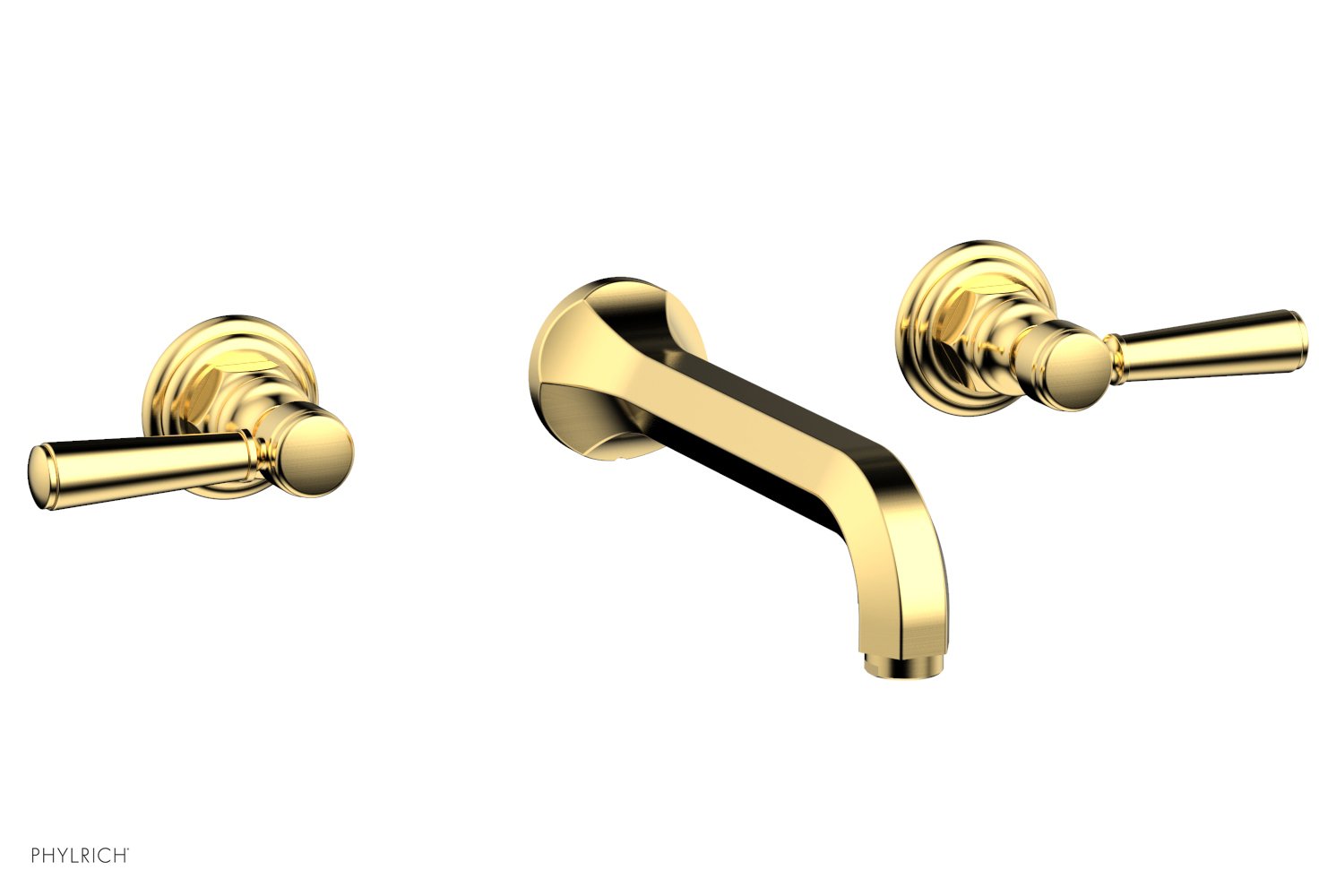 1-1/8" - Satin Gold - HEX TRADITIONAL Wall Lavatory Set 500-12 by Phylrich - New York Hardware