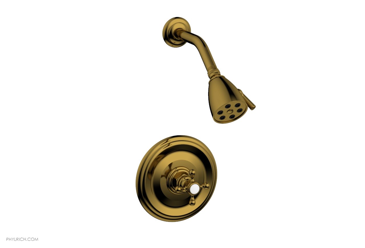 5" - French Brass - HEX TRADITIONAL Pressure Balance Shower Set 500-21 by Phylrich - New York Hardware
