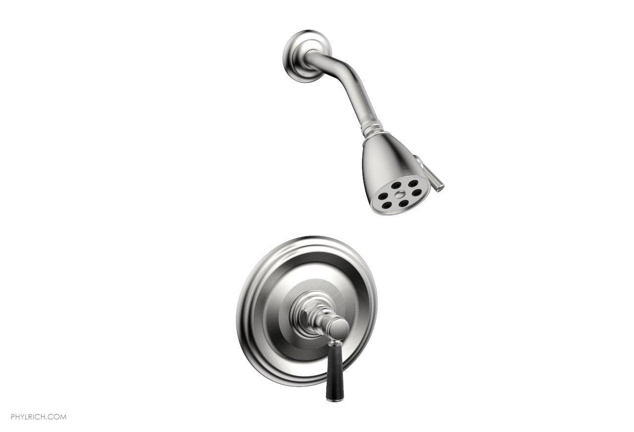 5" - Satin Chrome - HEX TRADITIONAL Pressure Balance Shower Set - Black Marble 500-23 by Phylrich - New York Hardware