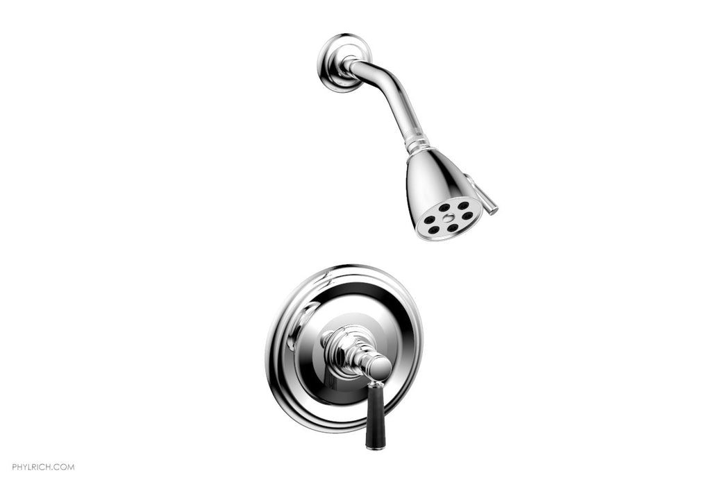 5" - Polished Chrome - HEX TRADITIONAL Pressure Balance Shower Set - Black Marble 500-23 by Phylrich - New York Hardware