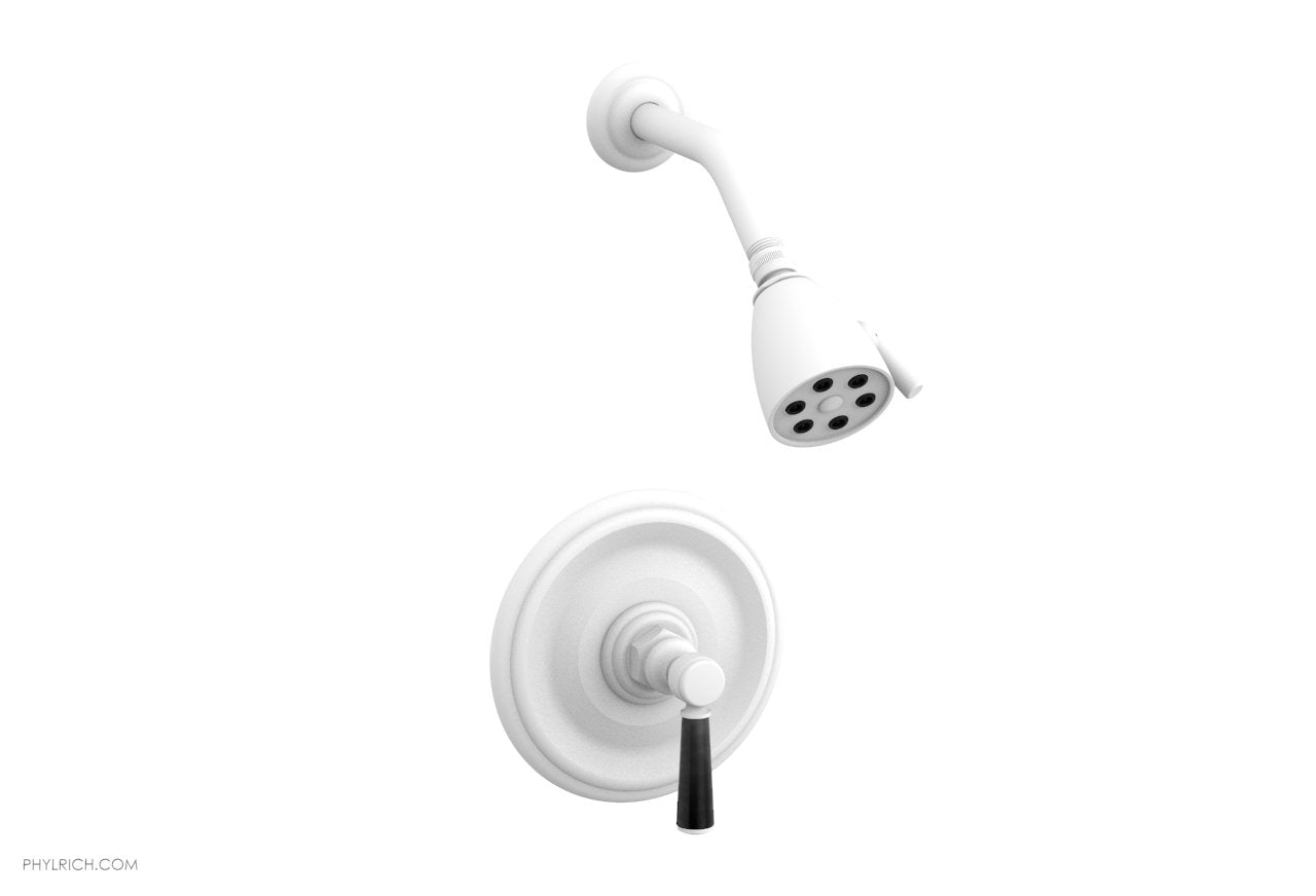 5" - Satin White - HEX TRADITIONAL Pressure Balance Shower Set - Black Marble 500-23 by Phylrich - New York Hardware