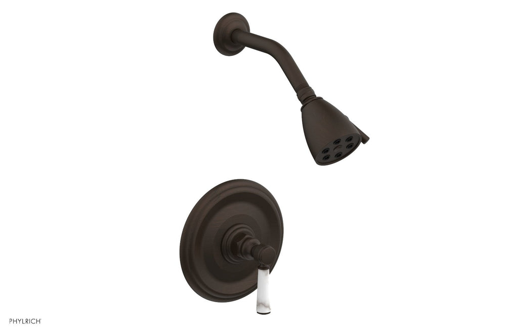 5" - Antique Bronze - HEX TRADITIONAL Pressure Balance Shower Set - White Marble 500-23 by Phylrich - New York Hardware