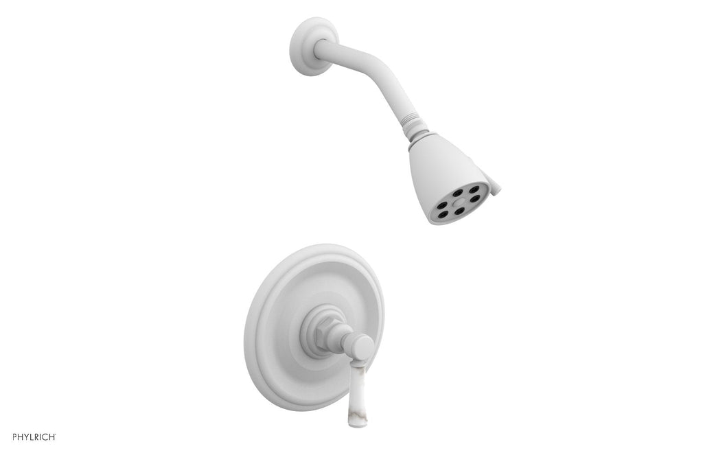 5" - Satin White - HEX TRADITIONAL Pressure Balance Shower Set - White Marble 500-23 by Phylrich - New York Hardware