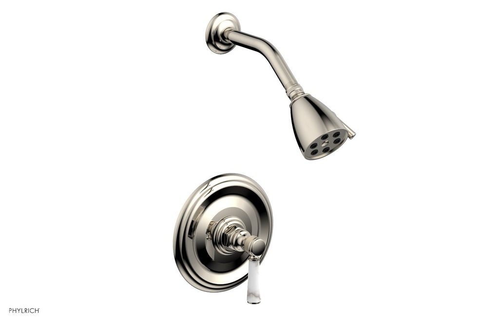 5" - Polished Nickel - HEX TRADITIONAL Pressure Balance Shower Set - White Marble 500-23 by Phylrich - New York Hardware