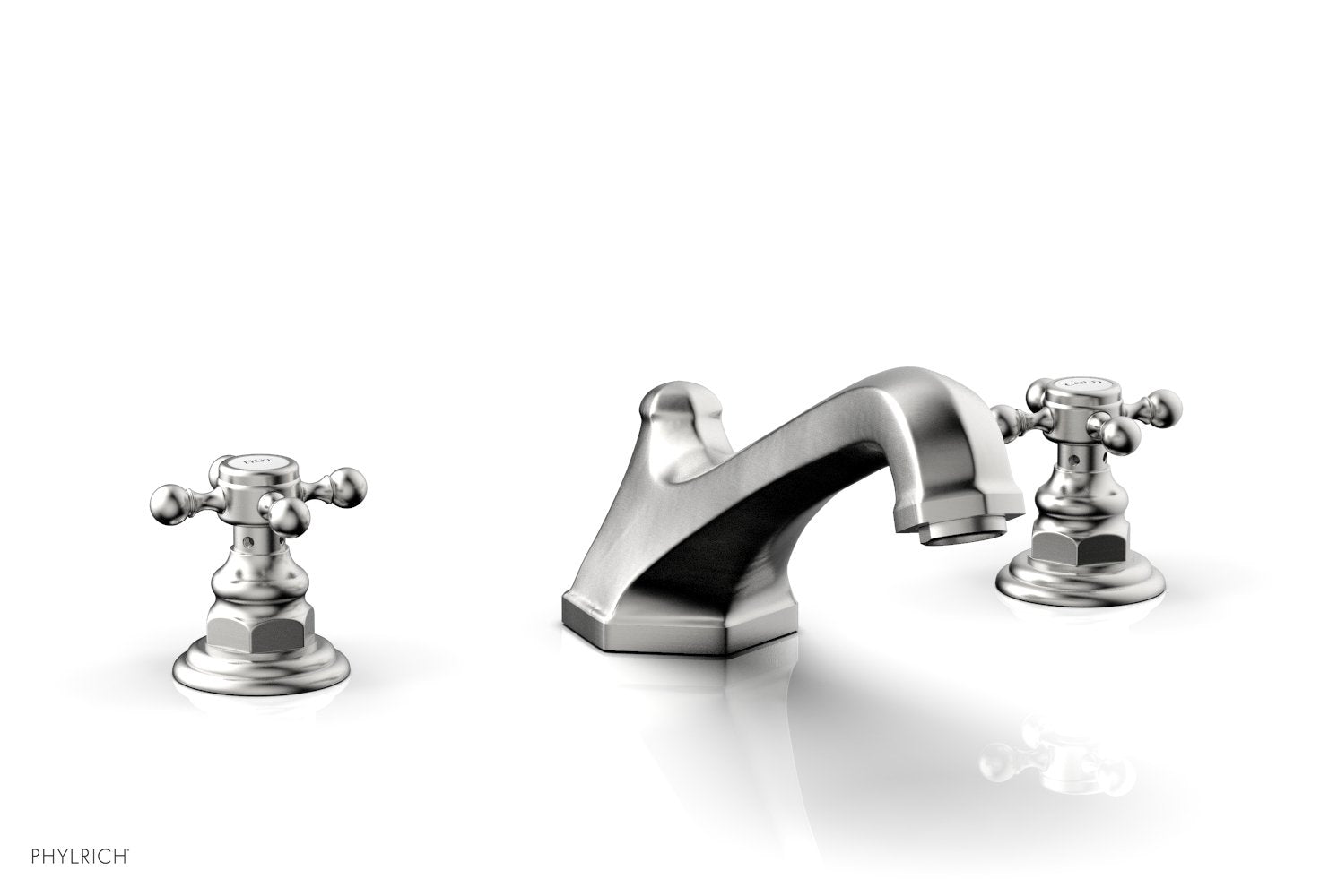 5-3/8" - Satin Chrome - HEX TRADITIONAL Deck Tub Set 500-40 by Phylrich - New York Hardware