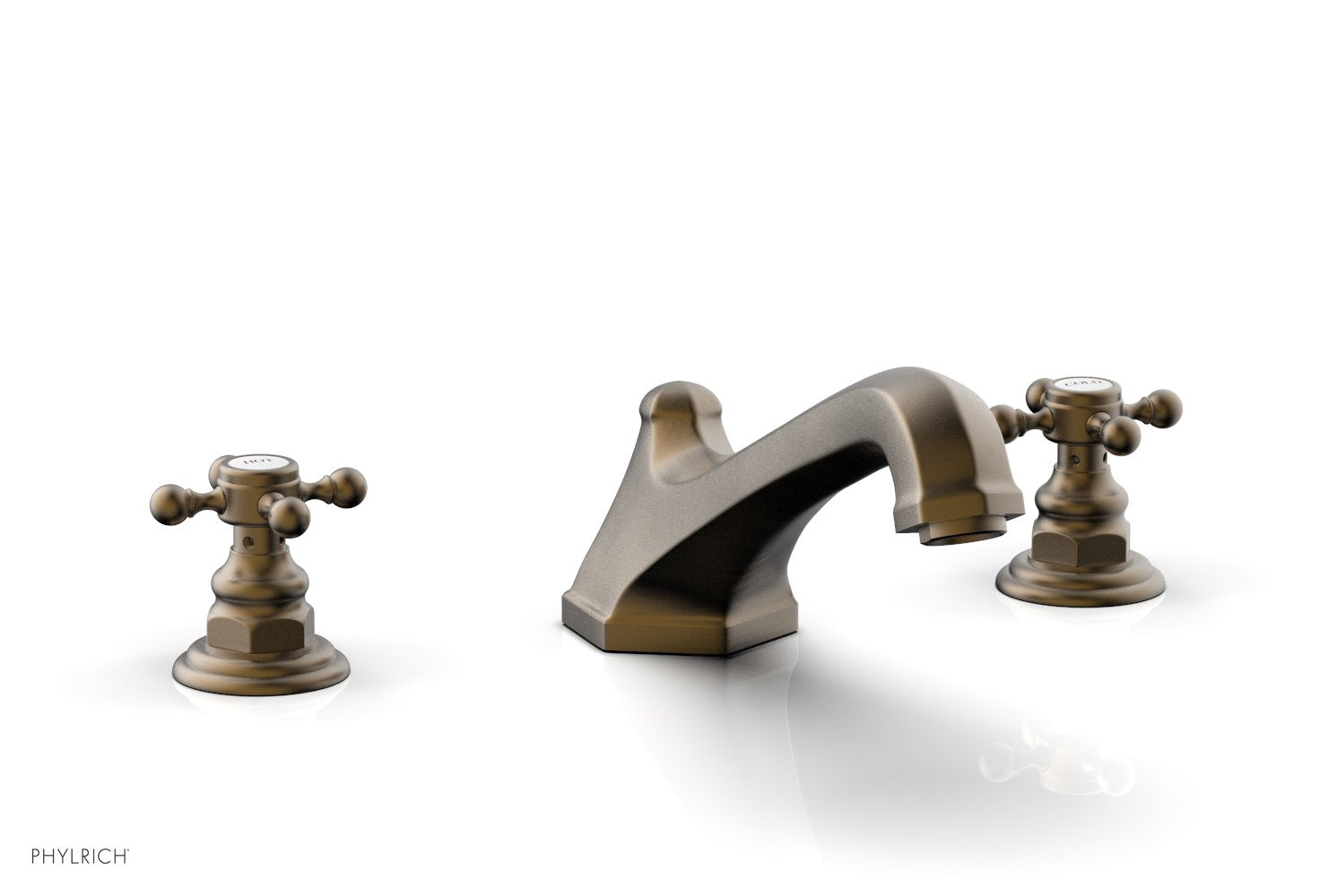 5-3/8" - Old English Brass - HEX TRADITIONAL Deck Tub Set 500-40 by Phylrich - New York Hardware