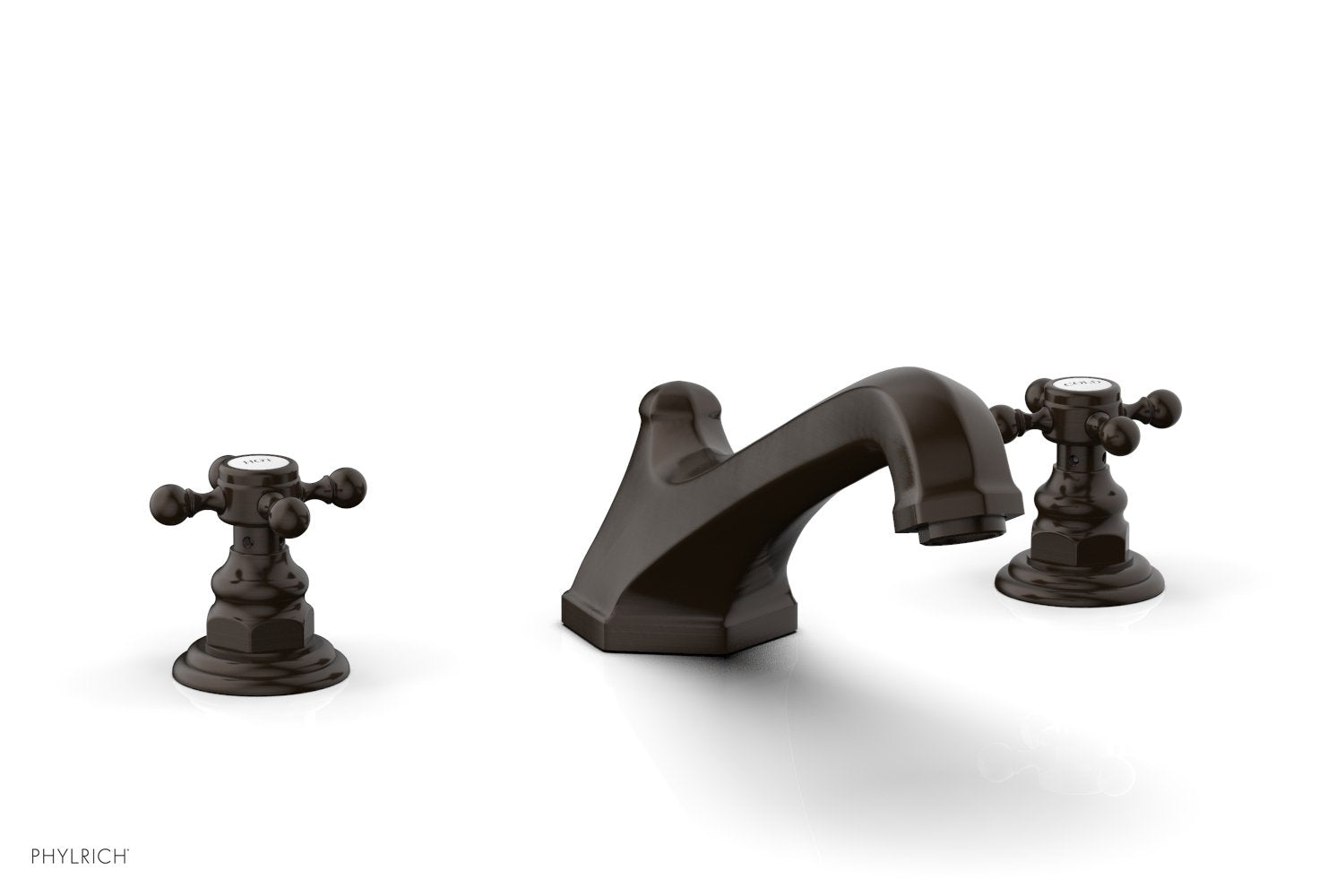 5-3/8" - Antique Bronze - HEX TRADITIONAL Deck Tub Set 500-40 by Phylrich - New York Hardware