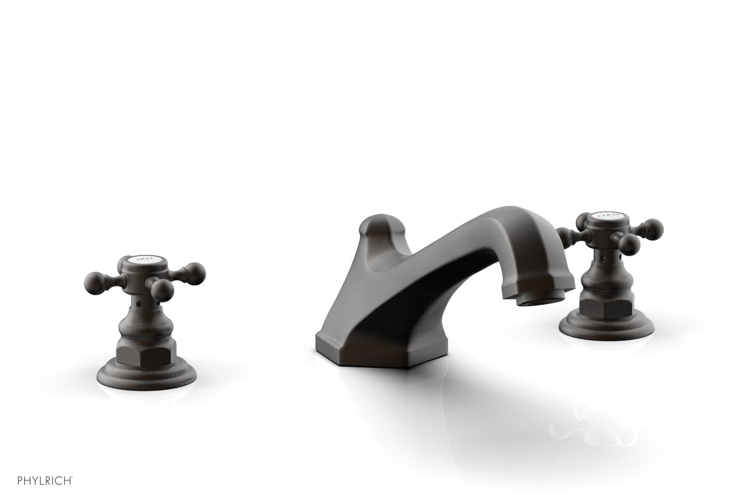 5-3/8" - Oil Rubbed Bronze - HEX TRADITIONAL Deck Tub Set 500-40 by Phylrich - New York Hardware