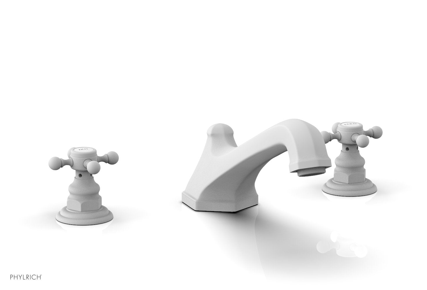 5-3/8" - Satin White - HEX TRADITIONAL Deck Tub Set 500-40 by Phylrich - New York Hardware