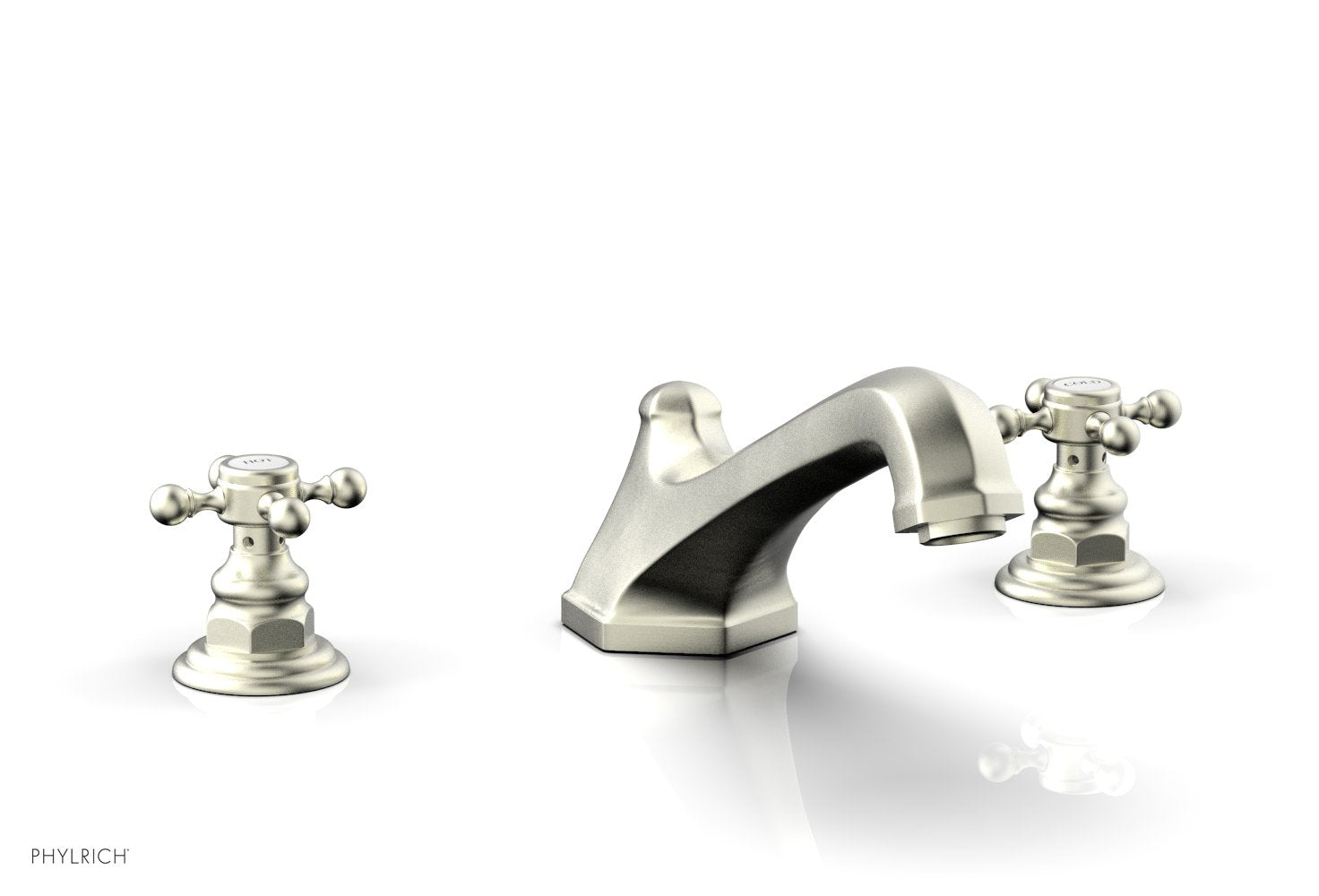 5-3/8" - Satin Nickel - HEX TRADITIONAL Deck Tub Set 500-40 by Phylrich - New York Hardware