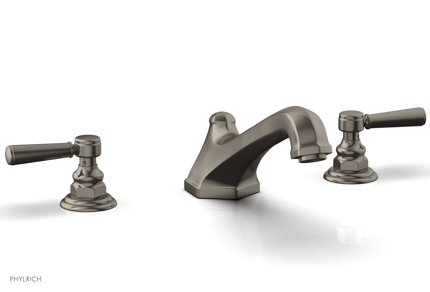 5-3/8" - Pewter - HEX TRADITIONAL Deck Tub Set 500-41 by Phylrich - New York Hardware