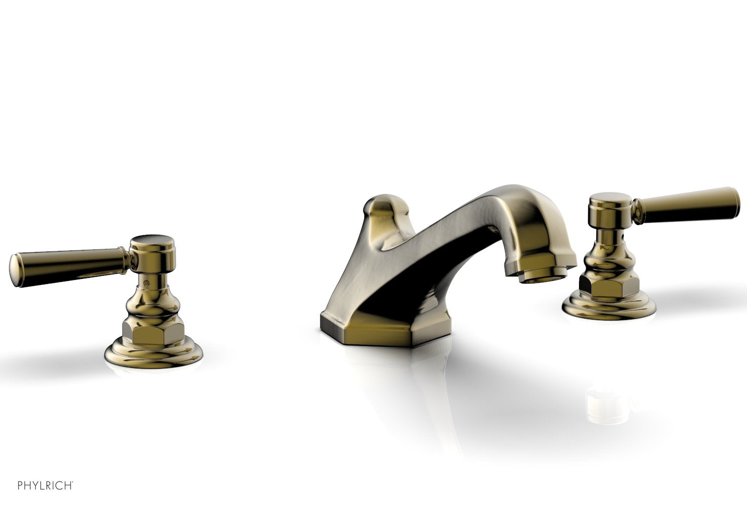 5-3/8" - Antique Brass - HEX TRADITIONAL Deck Tub Set 500-41 by Phylrich - New York Hardware