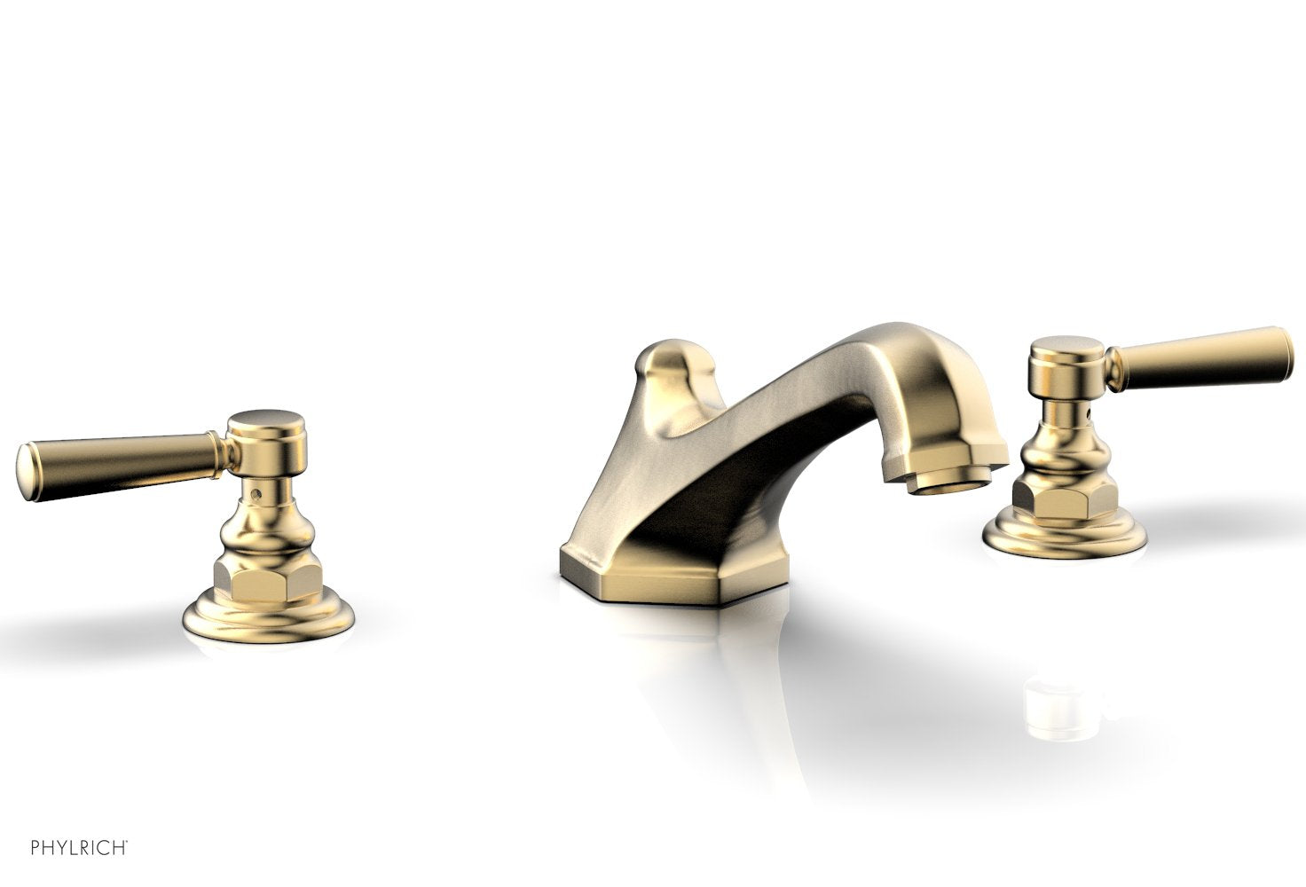 5-3/8" - Satin Brass - HEX TRADITIONAL Deck Tub Set 500-41 by Phylrich - New York Hardware