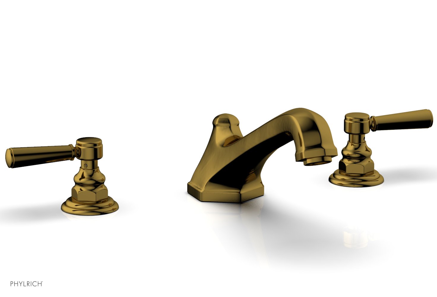 5-3/8" - French Brass - HEX TRADITIONAL Deck Tub Set 500-41 by Phylrich - New York Hardware