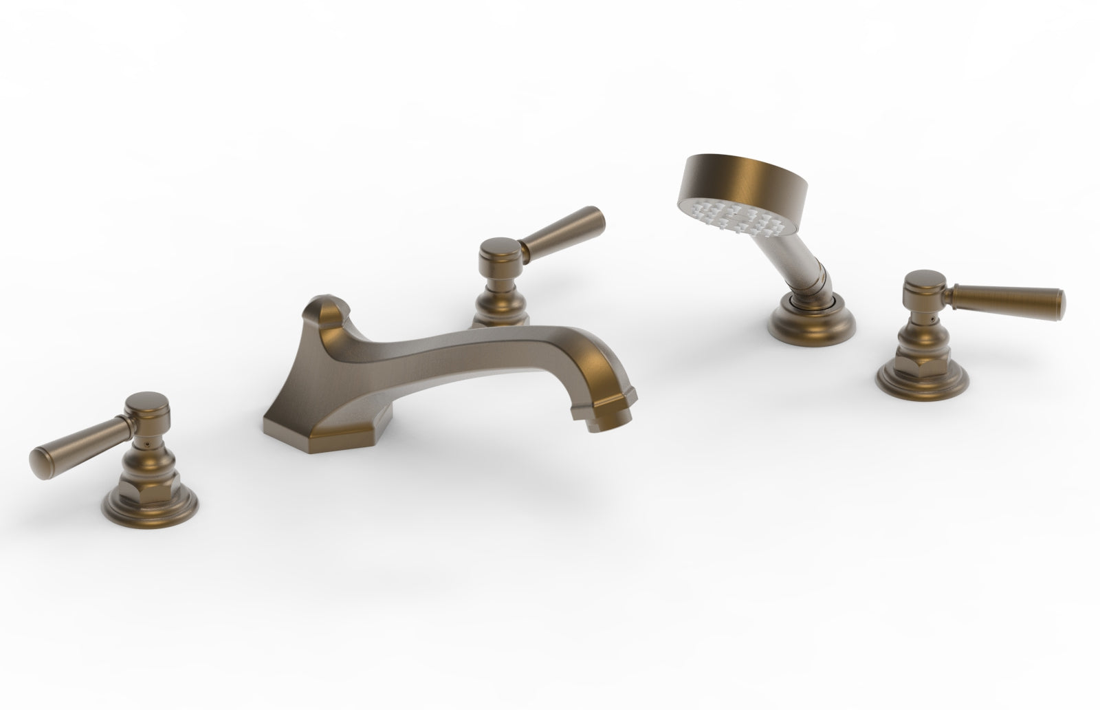 5-1/2" - Old English Brass - HEX TRADITIONAL Deck Tub Set with Hand Shower 500-49 by Phylrich - New York Hardware