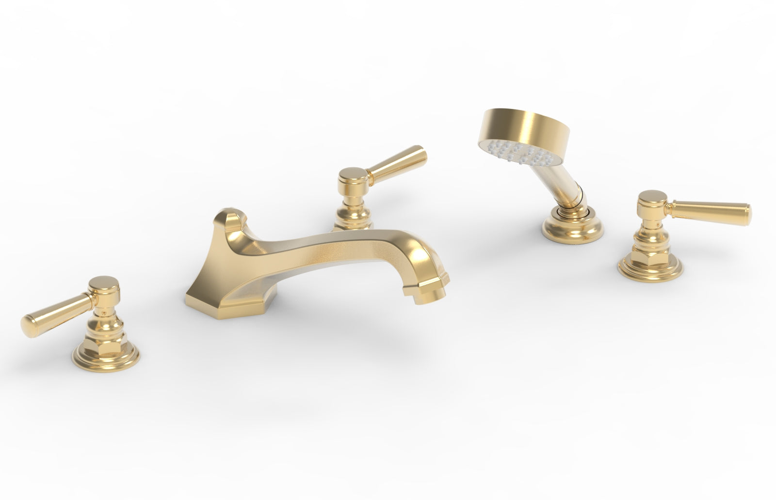 5-1/2" - Polished Nickel - HEX TRADITIONAL Deck Tub Set with Hand Shower 500-49 by Phylrich - New York Hardware