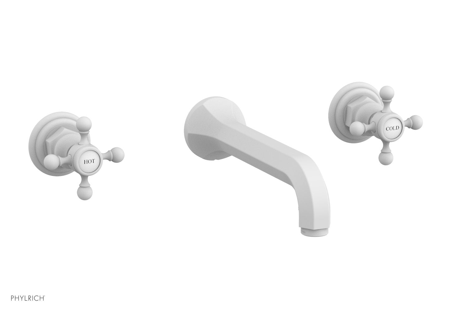 1-1/8" - Satin White - HEX TRADITIONAL Wall Tub Set 500-56 by Phylrich - New York Hardware