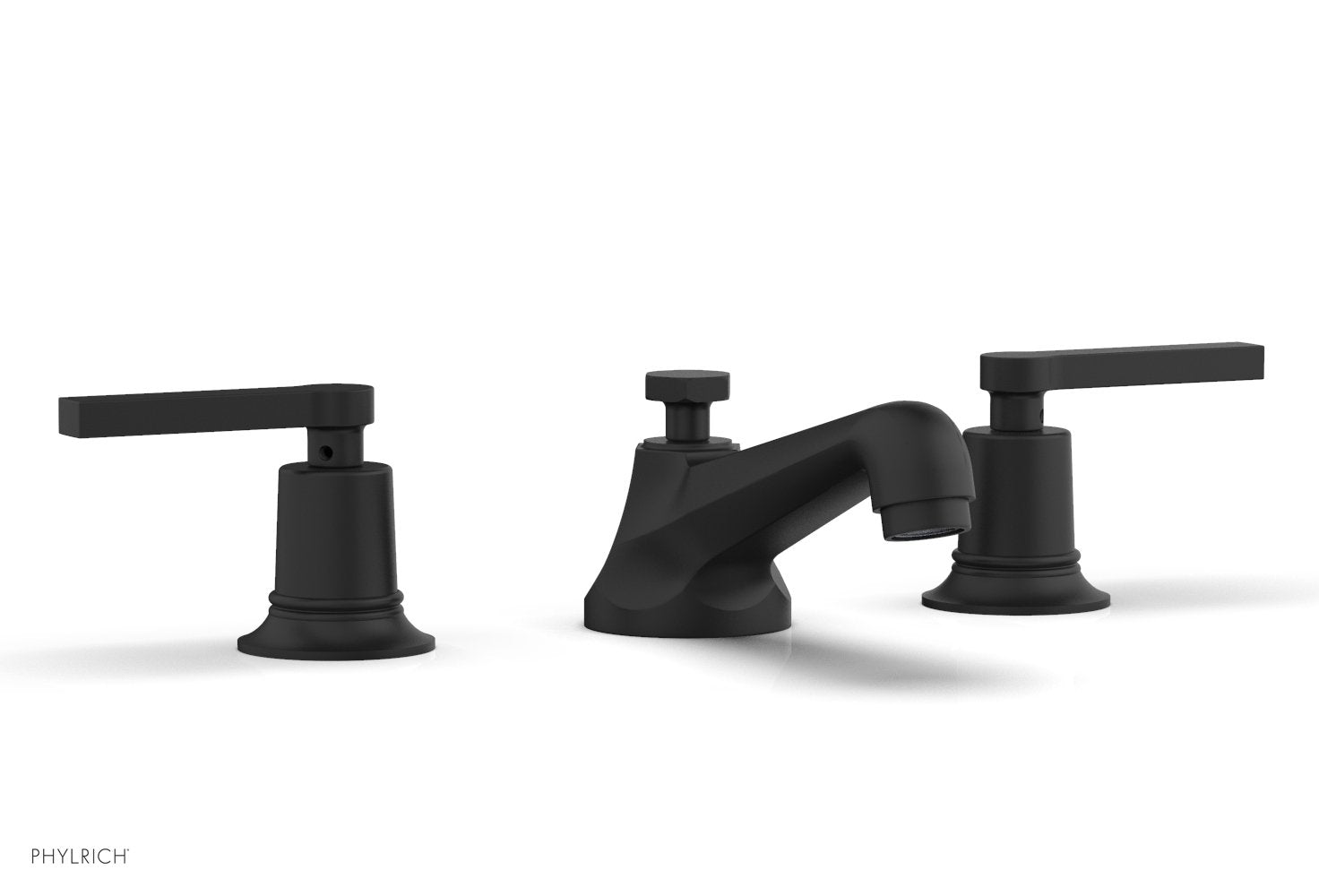 2-15/16" - Satin Nickel - HEX MODERN Widespread Faucet Low Lever Handles 501-02 by Phylrich - New York Hardware