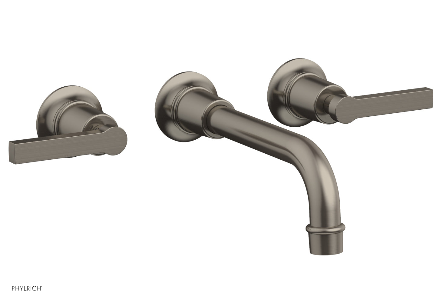 Phylrich HEX MODERN Wall Lavatory Set 12" Spout Lever Handles