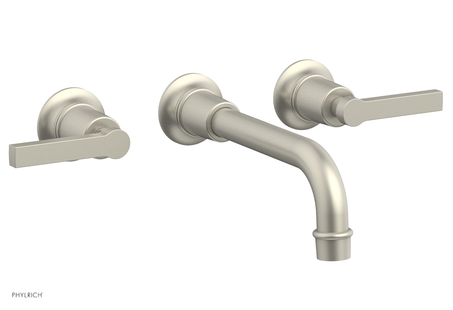 Phylrich HEX MODERN Wall Lavatory Set 12" Spout Lever Handles