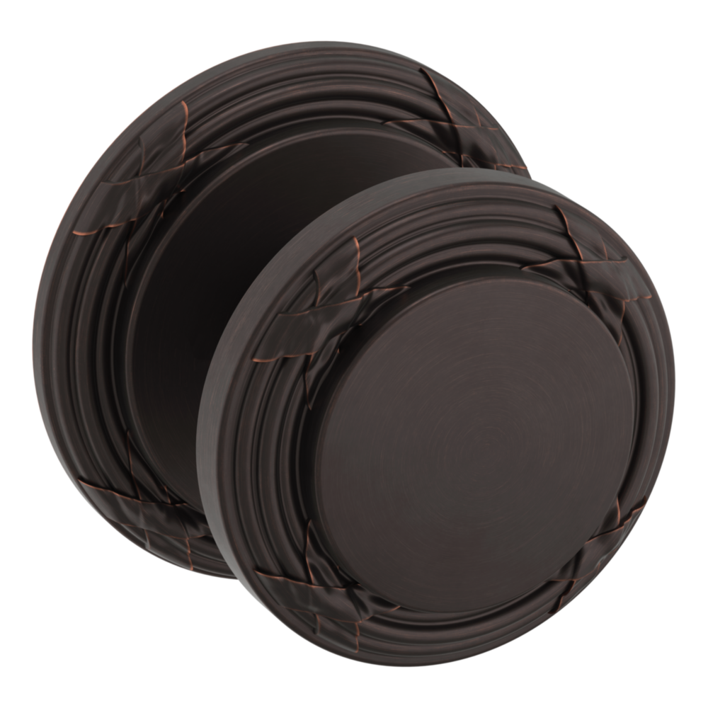 Baldwin 5013 Edinburgh Knob Set with 5021 Round Rose Venetian Bronze / Full Dummy / Reversible