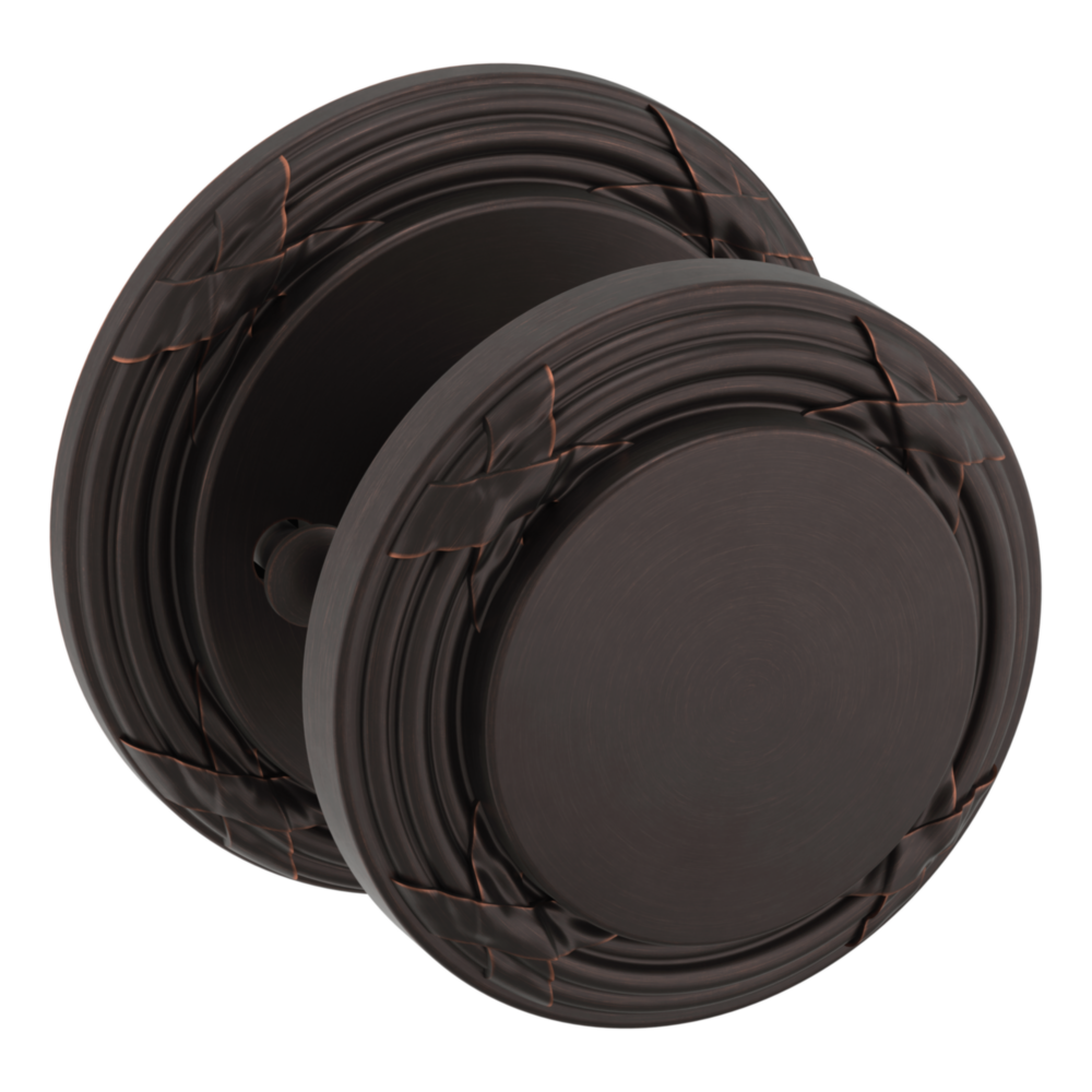 Baldwin 5013 Edinburgh Knob Set with 5021 Round Rose Venetian Bronze / Privacy / Reversible