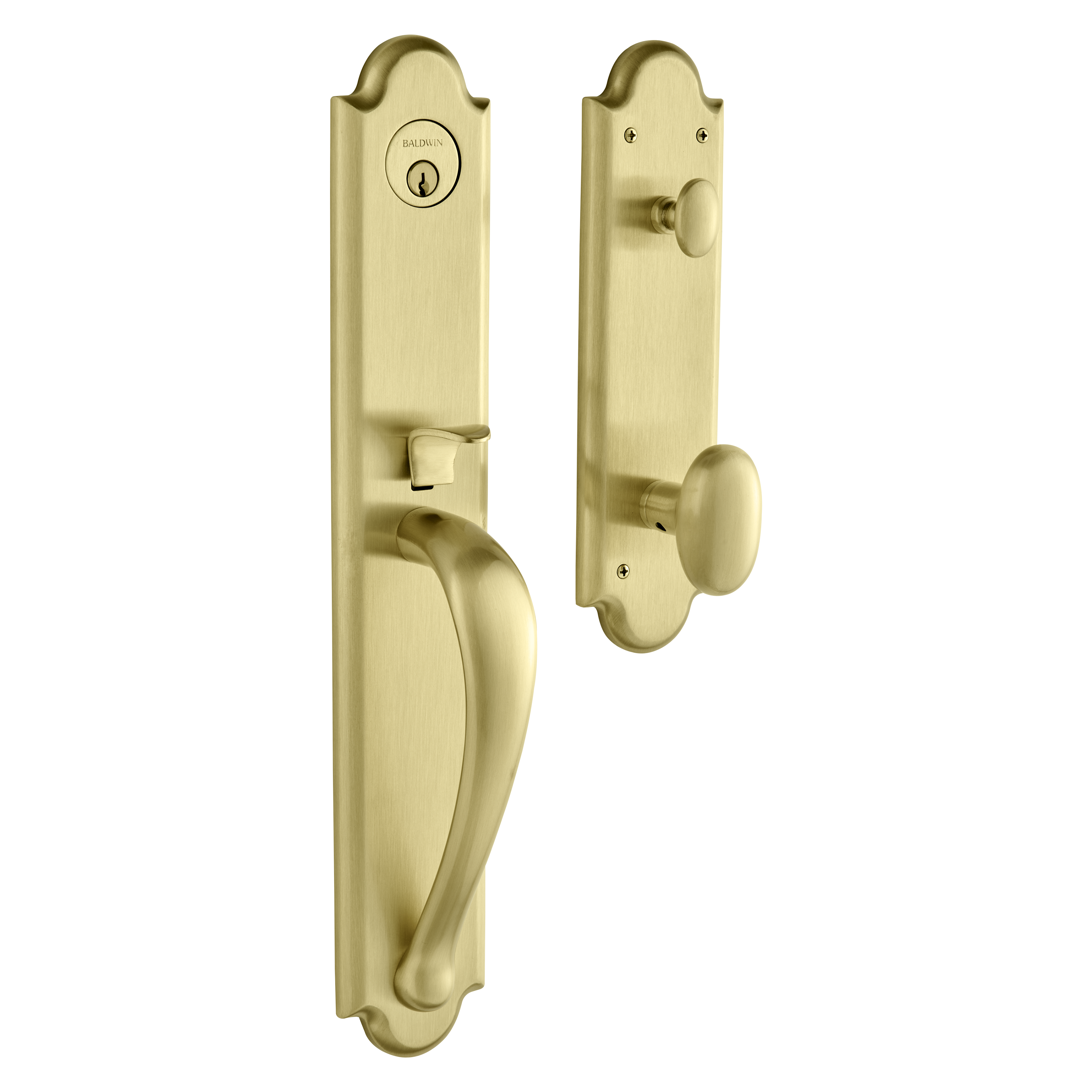 Baldwin Boulder Full Single Cylinder Handleset with 5024 Oval Knob