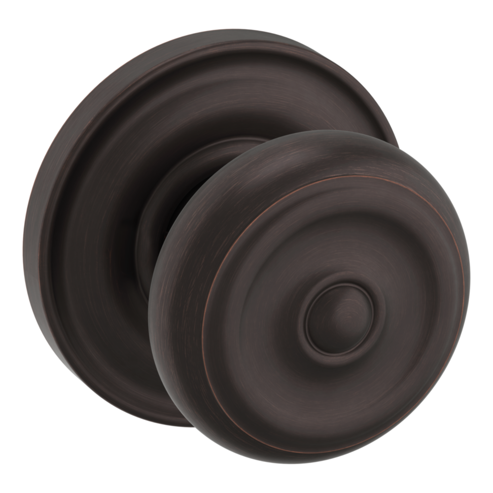 Baldwin 5020 Colonial Knob Set with 5048 Round Rose Venetian Bronze / Passage / Reversible
