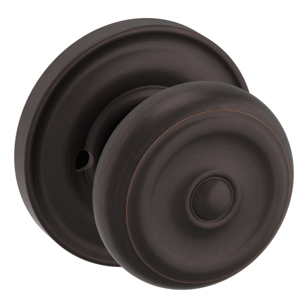 Baldwin 5020 Colonial Knob Set with 5048 Round Rose Venetian Bronze / Privacy / Reversible