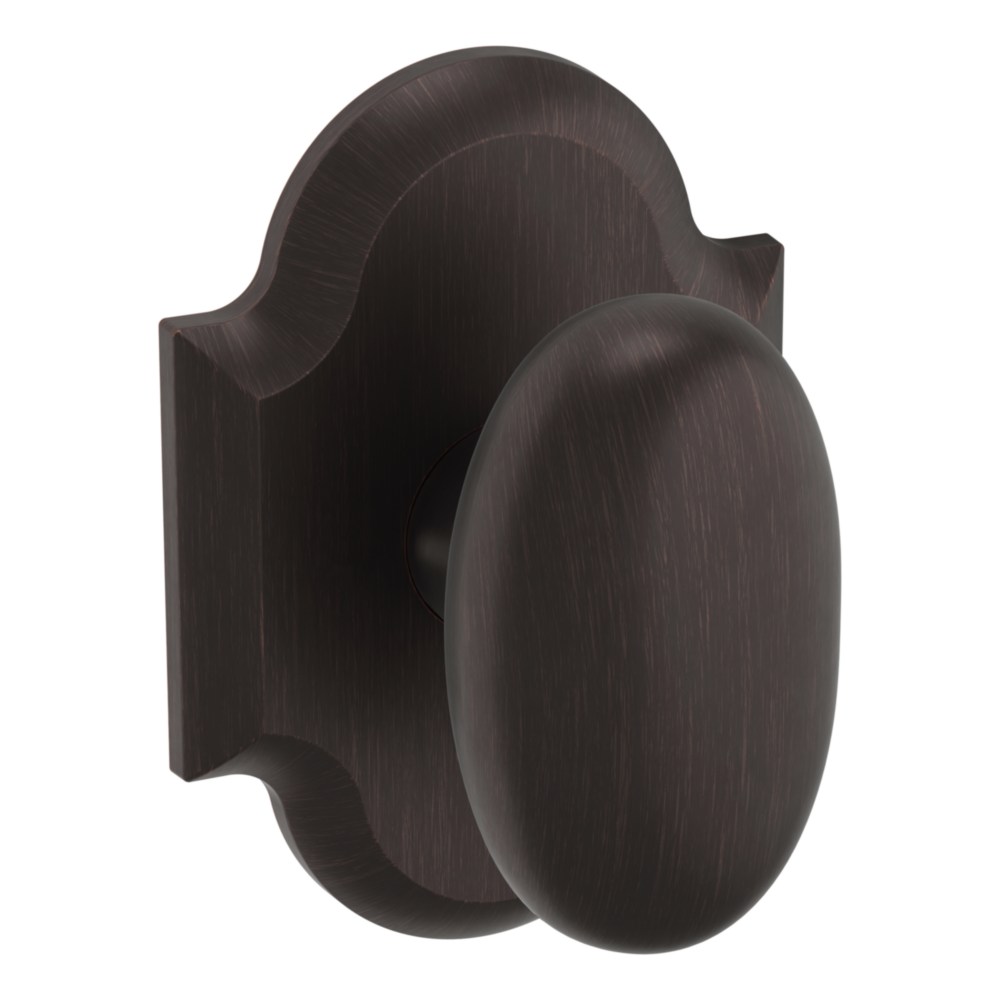 Baldwin 5024 Rustic Round Knob Set with R030 Round Rose Venetian Bronze / Passage / Reversible