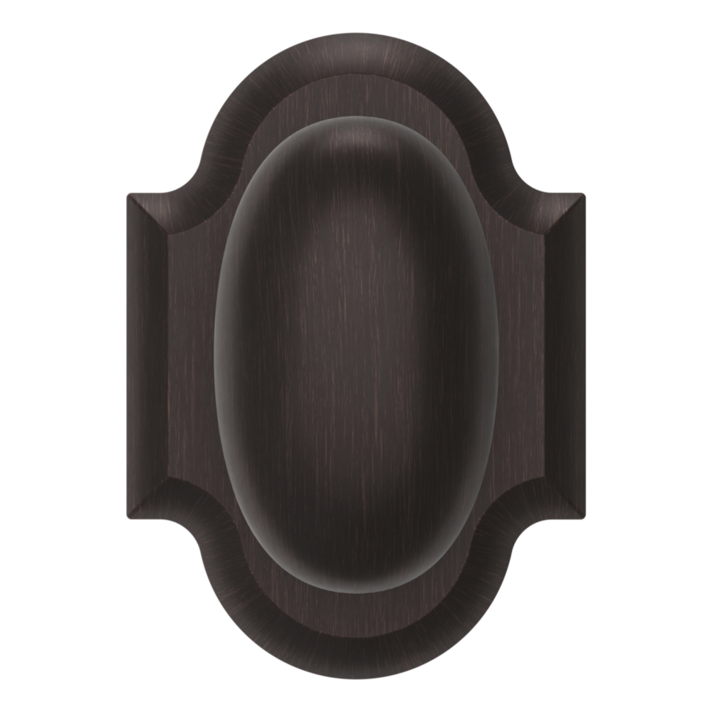 Baldwin 5024 Rustic Round Knob Set with R030 Round Rose Venetian Bronze / Privacy / Reversible