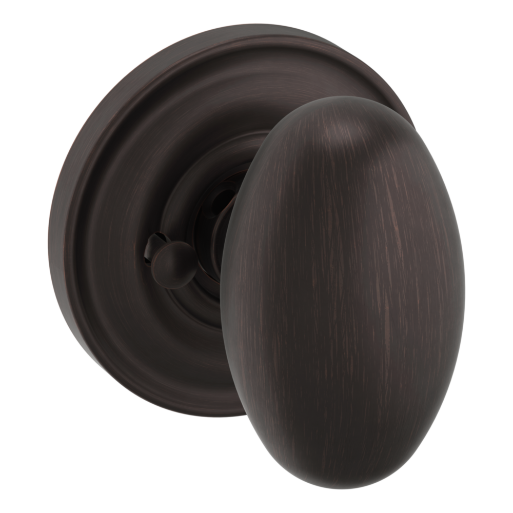 Baldwin 5025 Egg Knob Set with 5048 Rose Venetian Bronze / Privacy / Reversible
