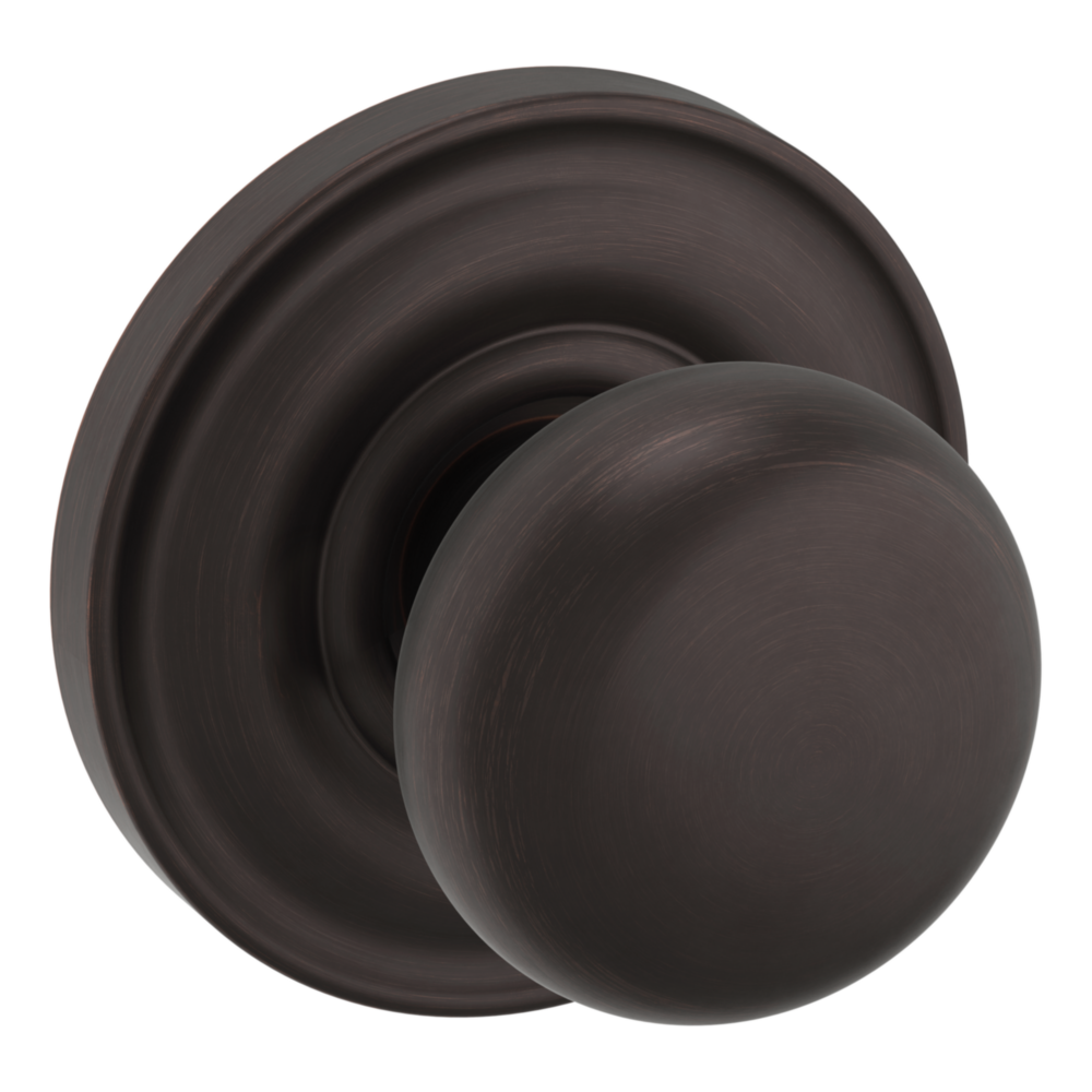 Baldwin 5030 Traditional Round Knob Set with 5048 Rose Venetian Bronze / Passage / Reversible